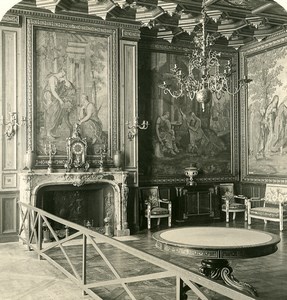 France Fontainebleau Castle Tapestry Room Old NPG Stereoview Photo 1900