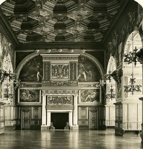 France Fontainebleau Castle Gallery of Henri II Old NPG Stereoview Photo 1900