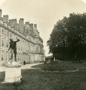 France Fontainebleau Castle Emperor's Garden Old NPG Stereoview Photo 1900