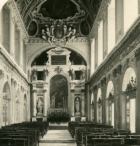 France Fontainebleau Castle Chapel Interior Old NPG Stereoview Photo 1900