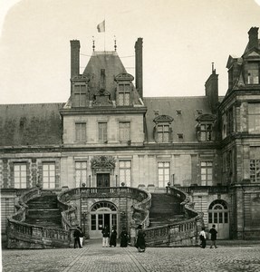 France Fontainebleau Castle Entrance & Staircase Old NPG Stereoview Photo 1900
