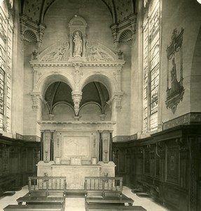 France Chantilly Castle Chapel Interior Old NPG Stereoview Photo 1900