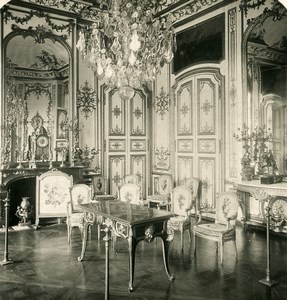 France Chantilly Castle Large Corner Room Old NPG Stereoview Photo 1900