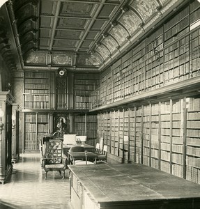 France Chantilly Castle Library Old NPG Stereoview Photo 1900