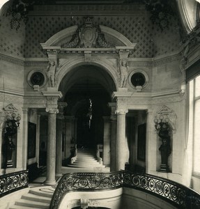 France Chantilly Castle Vestibule & Staircase Old NPG Stereoview Photo 1900