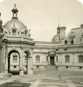 France Chantilly Castle courtyard Old NPG Stereoview Photo 1900