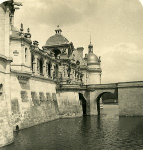 France Chantilly Castle Moat Old NPG Stereoview Photo 1900