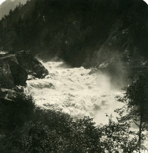 Switzerland Visp Falls Old Stereoview Photo 1900