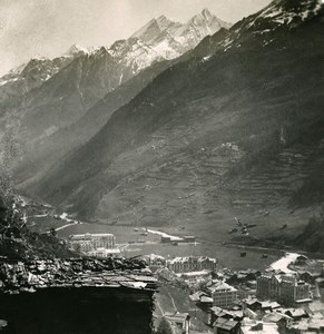 Switzerland Zermatt Mischabel group Old Stereoview Photo 1900