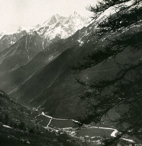 Switzerland Zermatt Visp valley Mischabel group Old Stereoview Photo 1900
