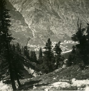 Switzerland Zermatt seen from Riffelalp Old Stereoview Photo 1900