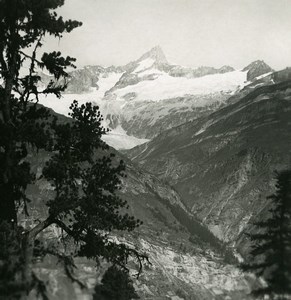 Switzerland Riffelalp Rothorn Trift Glacier Old Stereoview Photo 1900