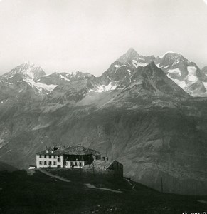 Switzerland Dent Blanche Gabelhorn Wellenkuppe Riffelberg Stereoview Photo 1900