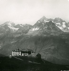 Switzerland Dent Blanche Gabelhorn Wellenkuppe Riffelberg Stereoview Photo 1900