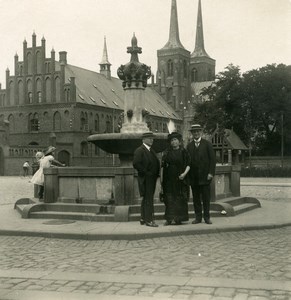 Denmark Roskilde Market Place Cathedral Old NPG Stereo Photo 1900