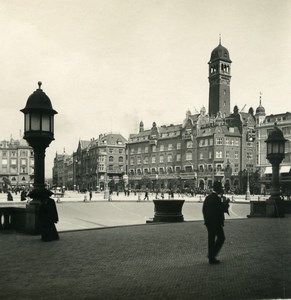 Denmark Copenhagen Raadhuspladsen City Hall Square Old NPG Stereo Photo 1900