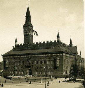 Denmark Copenhagen Radhuset City Hall Old NPG Stereo Photo 1900