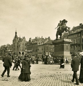 Denmark Copenhagen Hojbro Plads Absalon Statue Old NPG Stereo Photo 1900