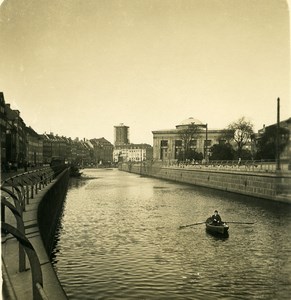 Denmark Copenhagen Thorvaldsens Museum Canal Old NPG Stereo Photo 1900