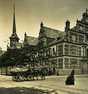 Denmark Copenhagen Borsen Old Stock Exchange NPG Stereo Photo 1900