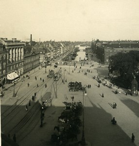 Denmark Copenhagen Kongens Nytorv Nyhavn Old NPG Stereo Photo 1900