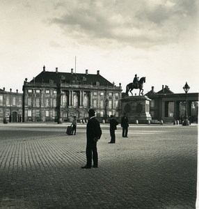 Denmark Copenhagen Amalienborg Courtyard Old NPG Stereo Photo 1900