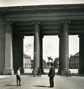 Denmark Copenhagen Amalienborg Colonnade Old NPG Stereo Photo 1900