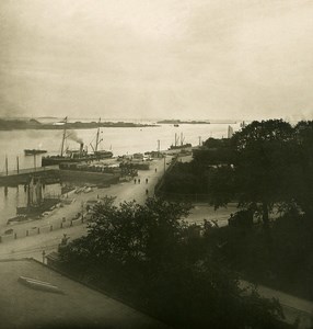 Denmark Copenhagen Frihavnen Panorama Old NPG Stereo Photo 1900