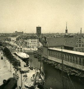 Denmark Copenhagen Holmens Kanal Canal Old NPG Stereo Photo 1900