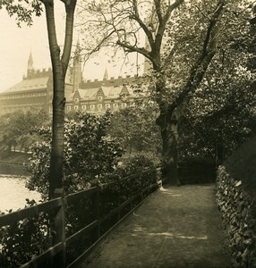 Denmark Copenhagen City Hall from Tivoli Gardens Old NPG Stereo Photo 1900