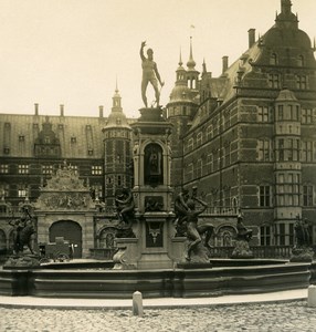 Denmark Copenhagen Frederiksborg Slot Fountain Old NPG Stereo Photo 1900