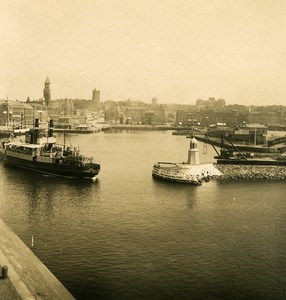 Sweden Helsingborg Harbor Old NPG Stereo Photo 1900