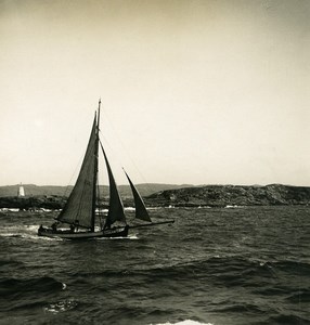 Sweden West Coast sailboat Old NPG Stereo Photo 1900