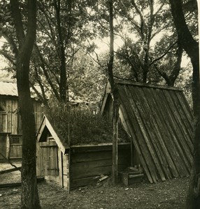 Sweden Gothenburg Göteborg Slottsskogen Small Huts Old NPG Stereo Photo 1900