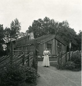 Sweden Gothenburg Göteborg Farm House Old NPG Stereo Photo 1900