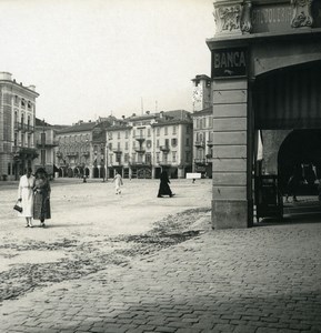 Switzerland Locarno Piazza Grande Old Possemiers Stereoview Photo 1900