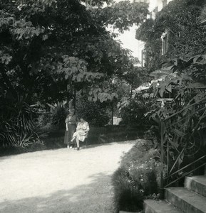 Switzerland Locarno Hotel Reber Garden Old Possemiers Stereoview Photo 1900