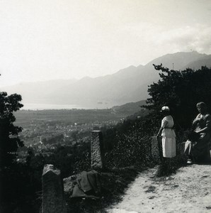 Switzerland Locarno view near Brione Road Old Possemiers Stereoview Photo 1900