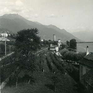 Switzerland Locarno Hotel Reber Rivapiana Old Possemiers Stereoview Photo 1900