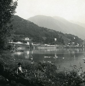 Switzerland Lake Maggiore Locarno near Ravegna Possemiers Stereoview Photo 1900