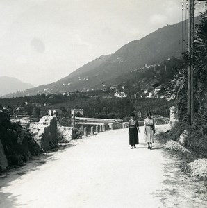 Switzerland Locarno Gordola Road Old Possemiers Stereoview Photo 1900