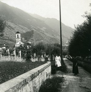 Switzerland Locarno Tenero towards Gordola Old Possemiers Stereoview Photo 1900