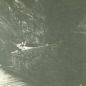 Switzerland Val Verzasca Mergoscia road Old Possemiers Stereoview Photo 1900