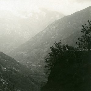 Switzerland Val Verzasca Mergoscia road Old Possemiers Stereoview Photo 1900