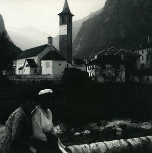 Switzerland Valle Maggia Bignasco Basodino Possemier Stereoview Photo 1900