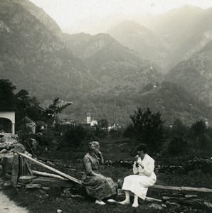 Switzerland Val Bavona Bignasco Old Possemiers Stereoview Photo 1900