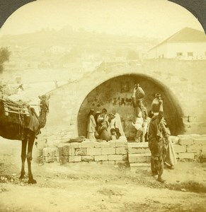 Israel Palestine Nazareth Mary's Well Old Wright Stereoview Photo 1900