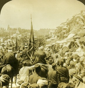 Israel Palestine Jerusalem Great pilgrimage Old Young ASC Stereoview Photo 1900