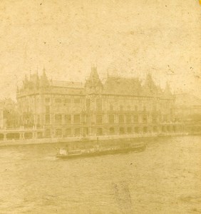 France Paris World Fair City Palace Old Stereoview Photo 1889