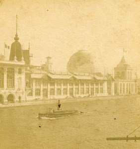 France Paris World Fair Water & Forest Palace Old Stereoview Photo 1889